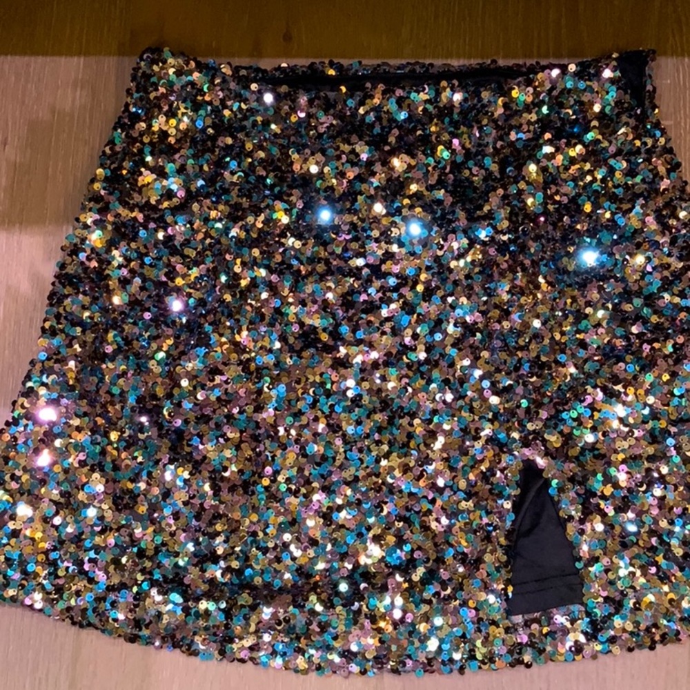 Multi colored sequin skirt